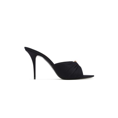 YSL ABYLONE RUCHED LEATHER MULE 